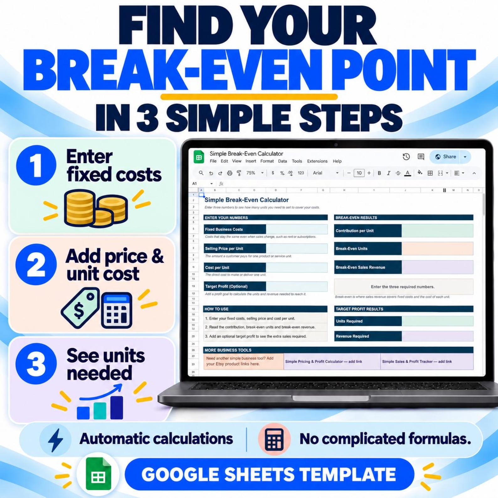 Break-Even Calculator workflow