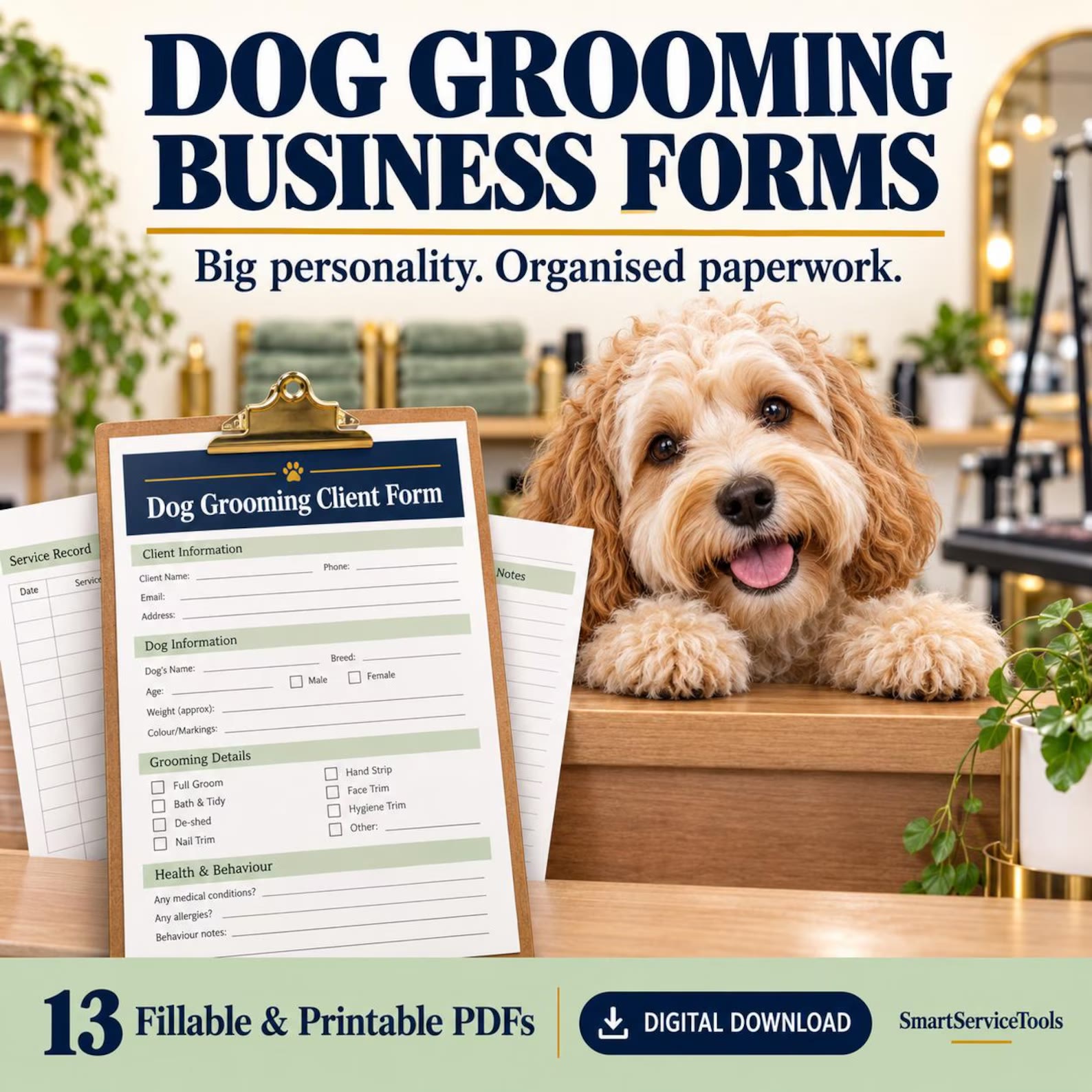 Dog Grooming Business Forms bundle overview