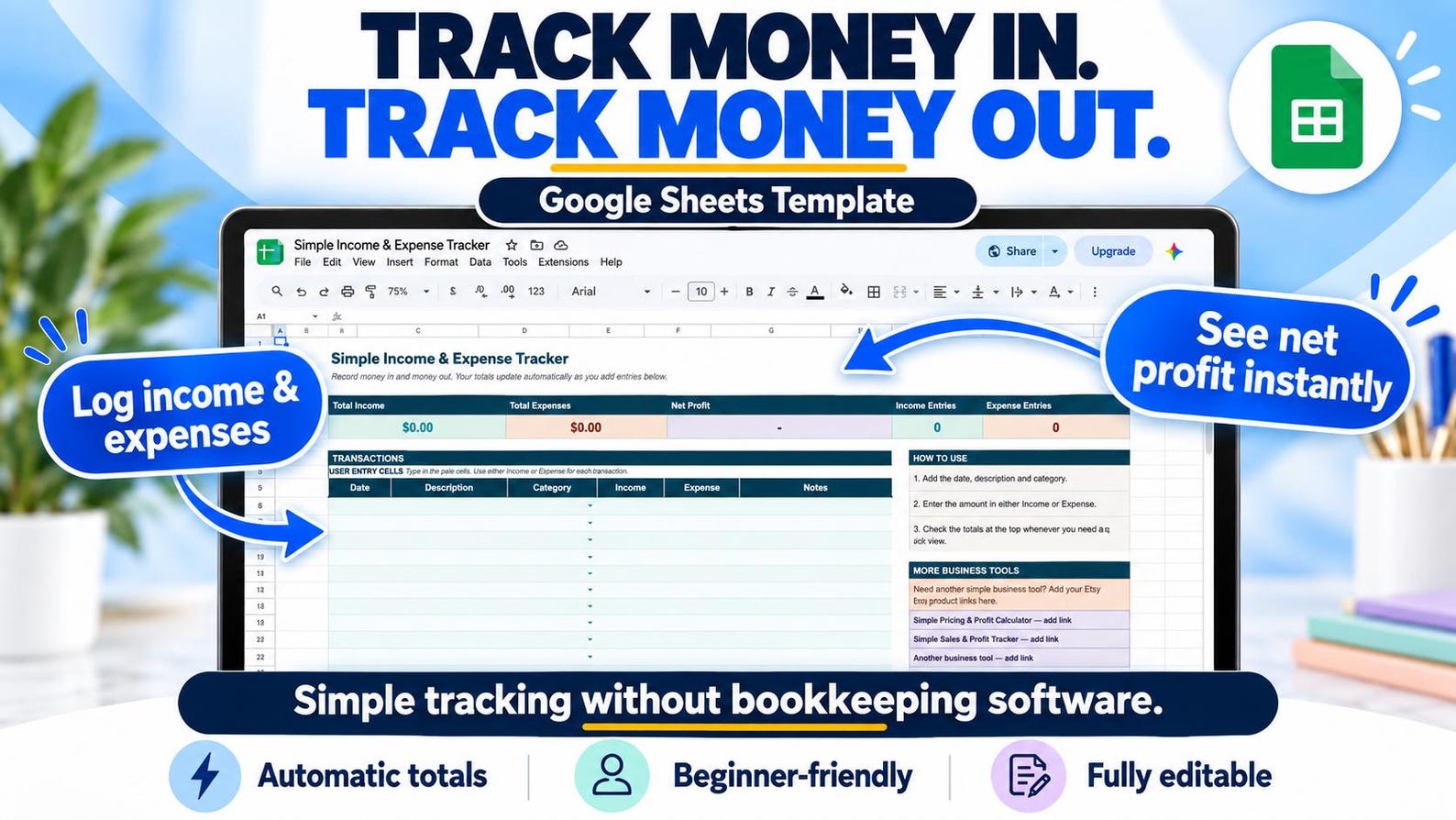 Income and Expense Tracker workflow