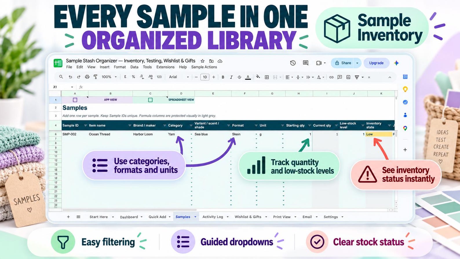 Complete Sample Stash inventory library