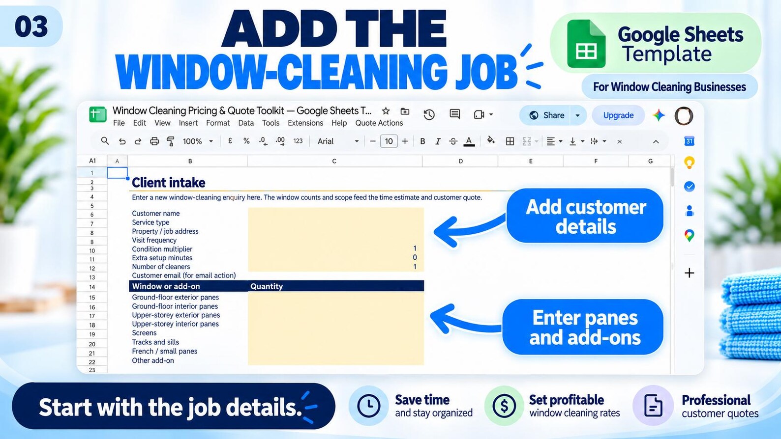 Window-cleaning client intake and job-scope screen